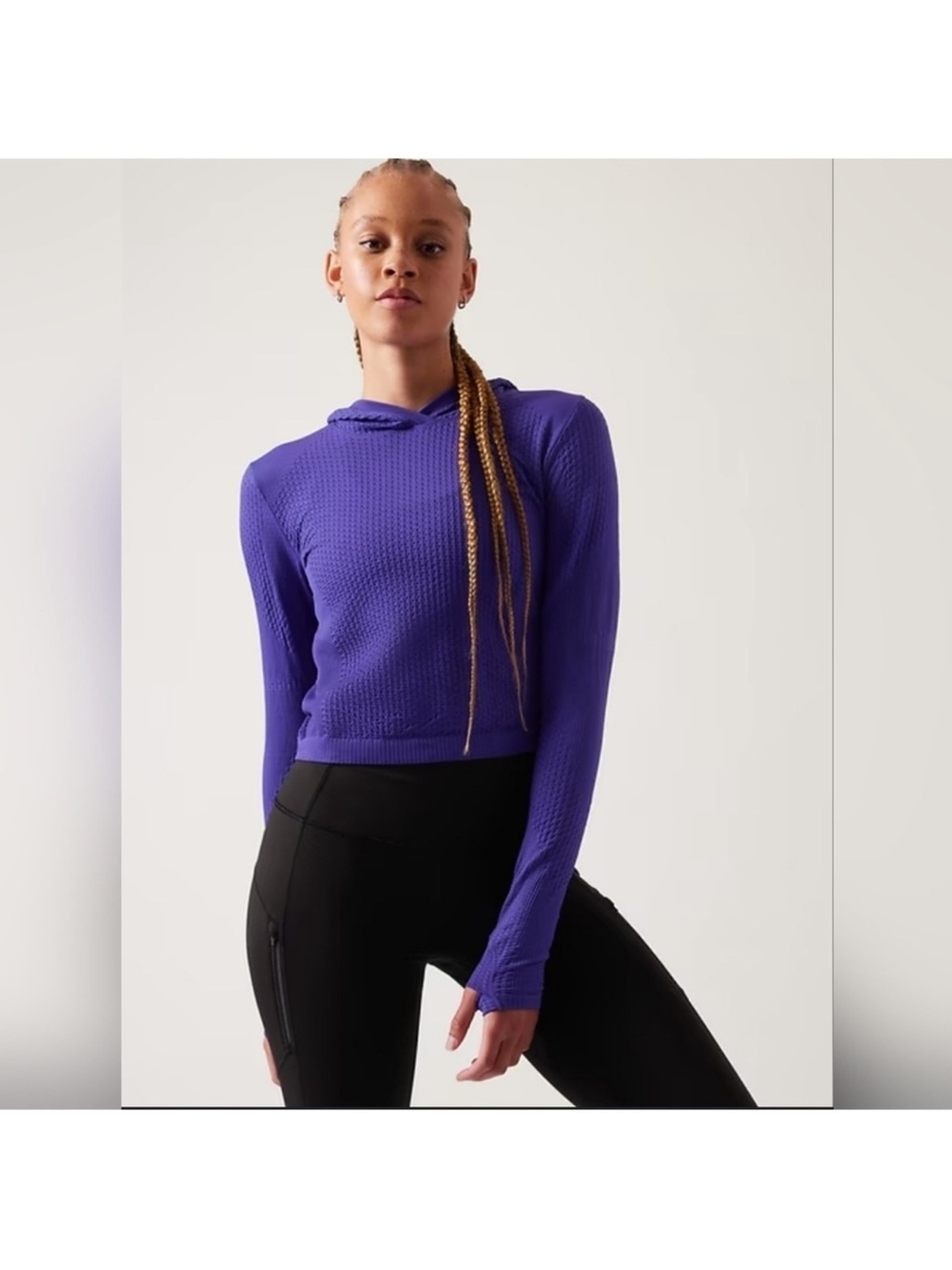 Athleta Flurry Seamless Cropped Hoodie Small